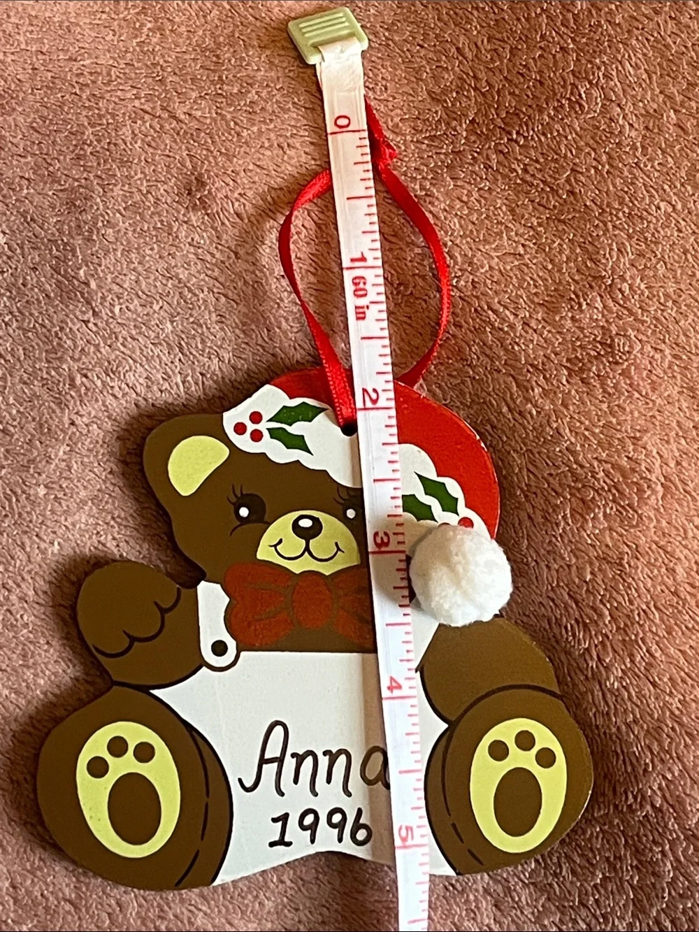 Vintage 1996 Personalized Teddy Ornament 